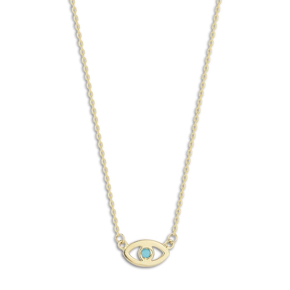 14k Gold Evil Eye Necklace
